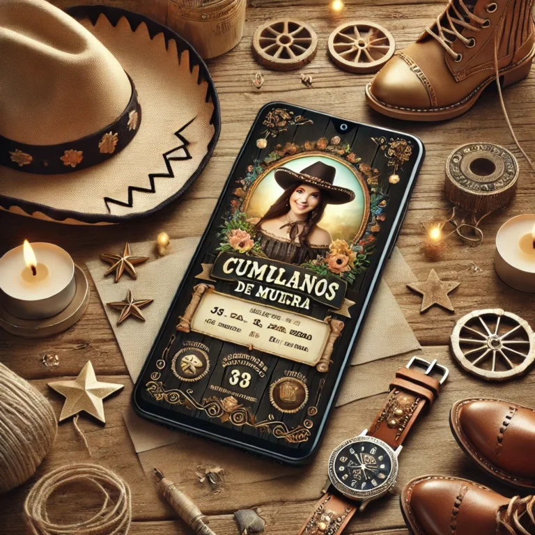 DALL·E 2025-02-18 17.37.37 - Una imagen elegante y festiva que represente invitaciones digitales personalizadas para un cumpleaños de mujer con temática vaquera. La imagen muestra